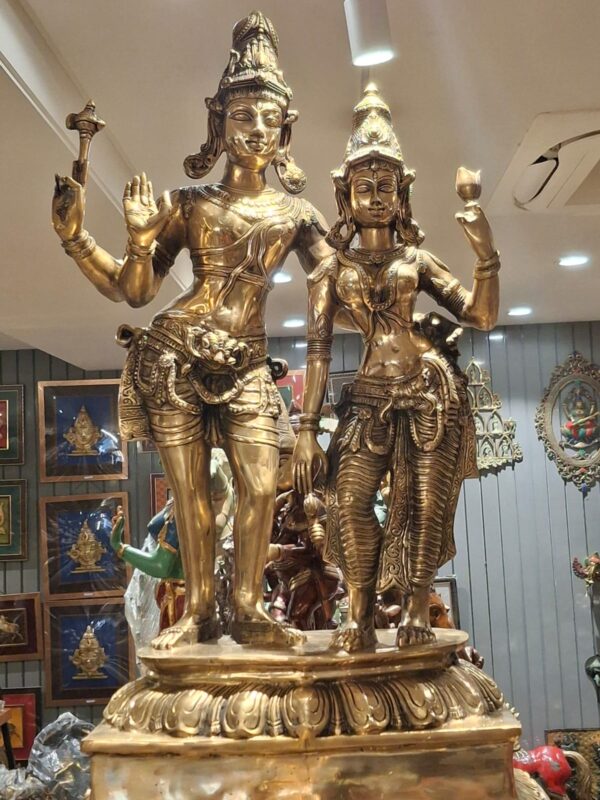 Brass Vishnu and Lakshmi